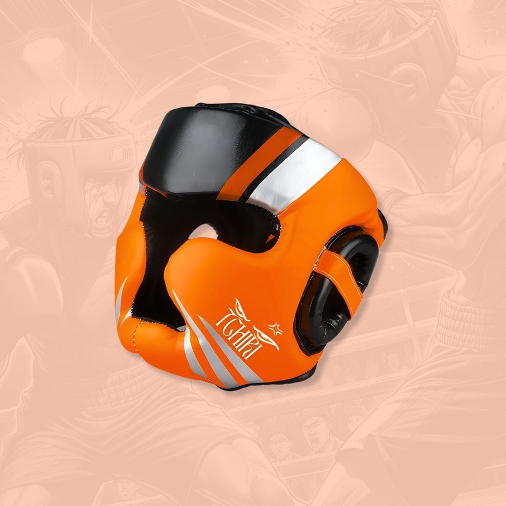 Orange / S Casque de Boxe Thaï | Anti-chocs !